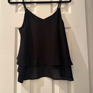 Black layered sleeveless blouse